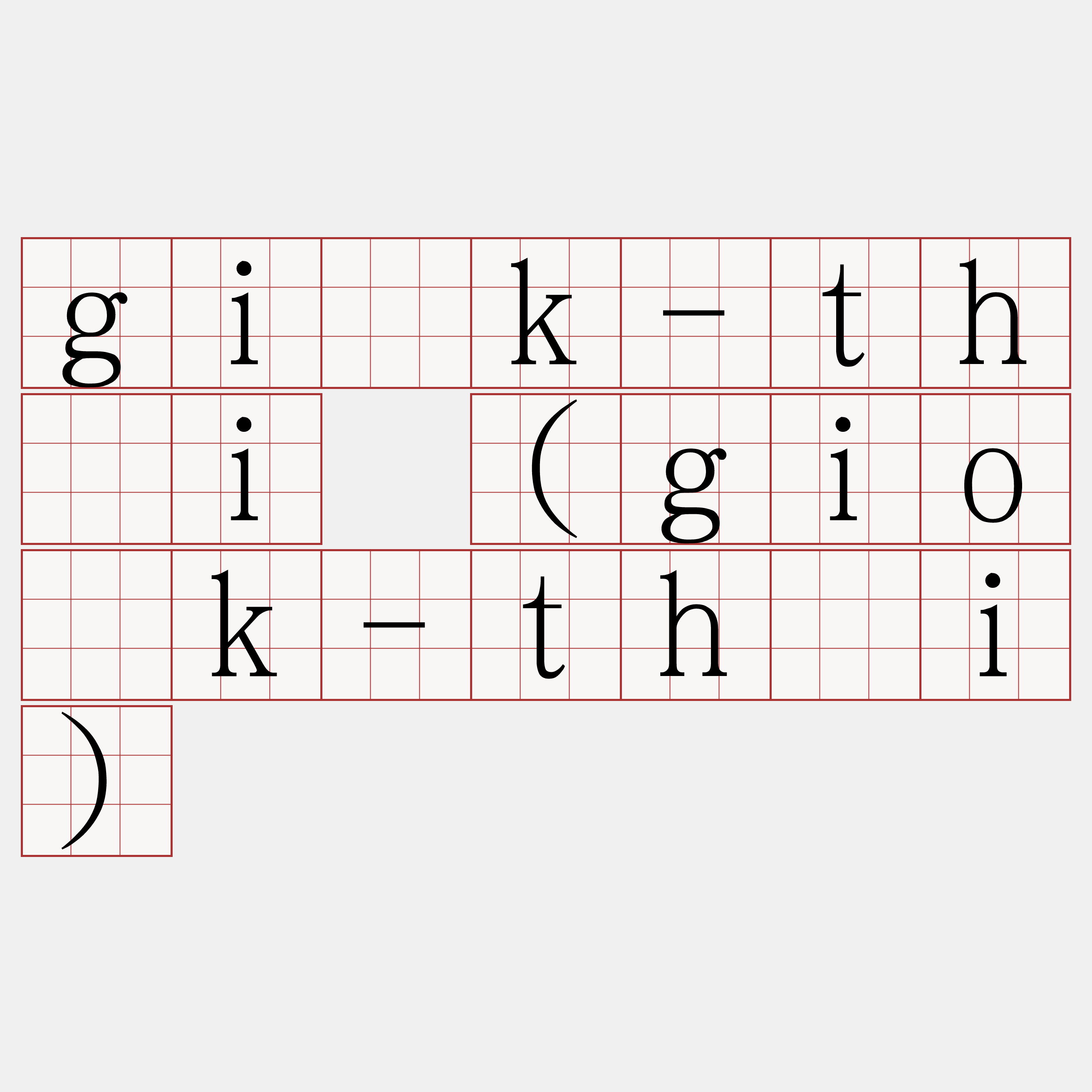 gi̍k-thāi (gio̍k-thāi)